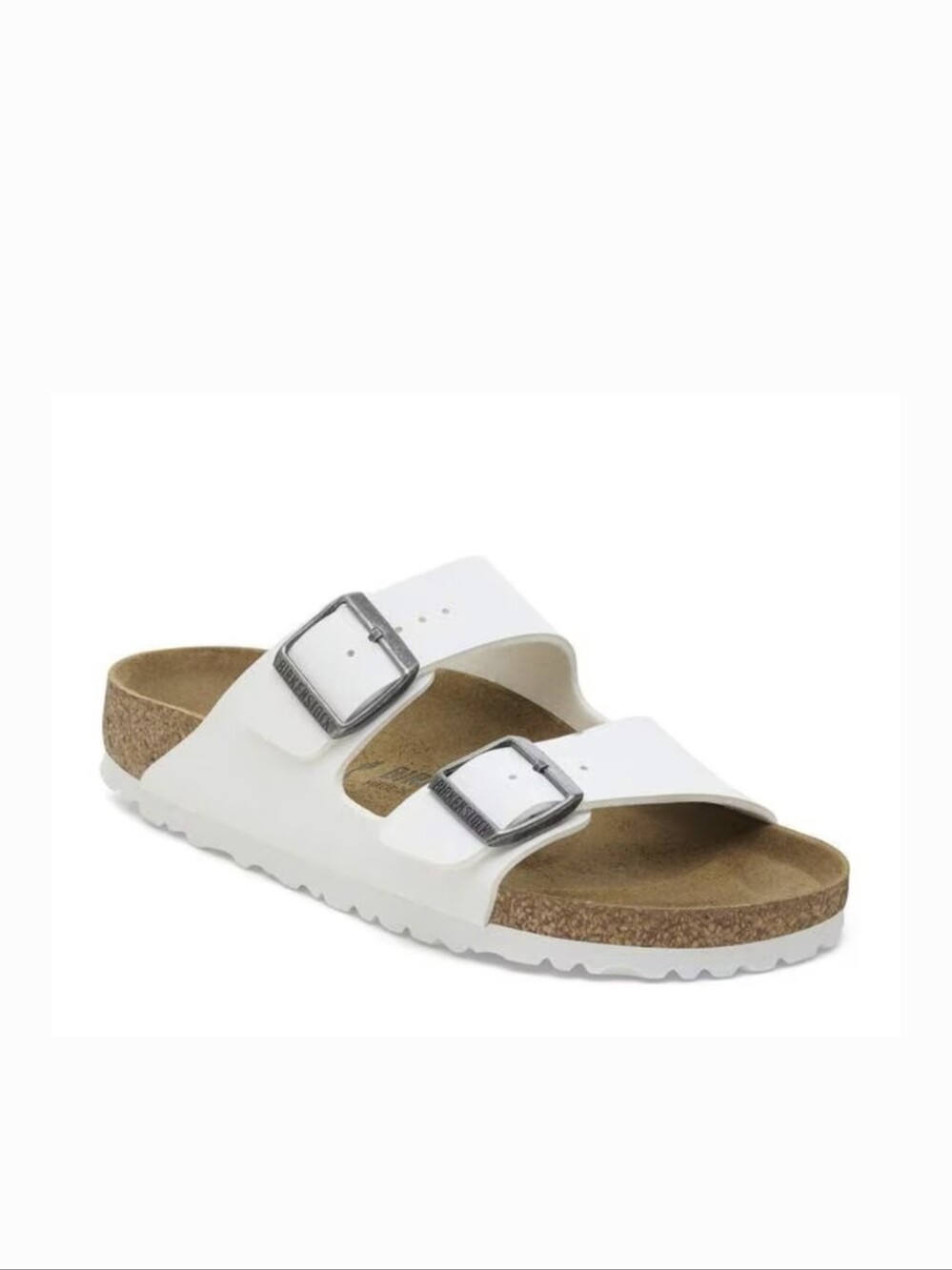 Birkenstock Arizona White Leather Two-Buckle Slide Sandals Size 40 Or 9